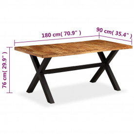 vidaXL Masă sufragerie Lemn masiv de salcâm și mango 180x90x76 cm - Img 12