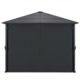 vidaXL Pavilion cu perdea, negru, 3 x 3 m, aluminiu - Img 3