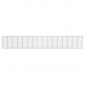 vidaXL Perete gabion cu capace, oțel galvanizat, 900 x 50 x 150 cm - Img 4