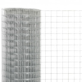 vidaXL Plasă de sârmă, argintiu, 25 x 0,5 m, oțel galvanizat, pătrat - Img 3