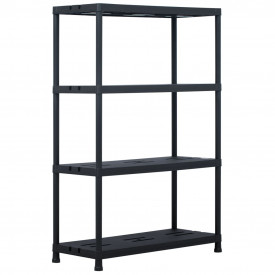 vidaXL Raft de depozitare, negru, 90 x 40 x 138 cm, plastic, 220 kg