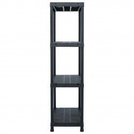 vidaXL Rafturi de depozitare, 2 buc. negru, 60 x 30 x 138 cm plastic - Img 4
