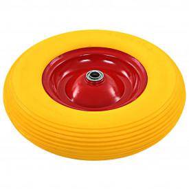 vidaXL Roată de roabă cu osie, 4.00-8, PU solid, 390 mm - Img 2