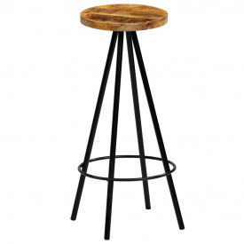 vidaXL Scaune de bar 4 buc, lemn masiv de mango, 30 x 30 x 76 cm - Img 2