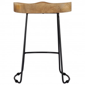 vidaXL Scaune de bar Gavin, 2 buc., 46x38x52 cm, lemn masiv de mango - Img 4