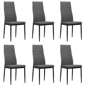 vidaXL Scaune de bucătărie 6 buc., material textil, gri deschis