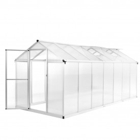 vidaXL Seră, 421 x 190 x 195 cm, aluminiu, 15,6 m³
