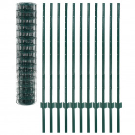 vidaXL Set de gard Euro, 20 x 1,2 m, oțel, verde - Img 3