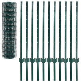 vidaXL Set de gard Euro, 20 x 1 m, oțel, verde - Img 3