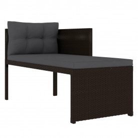 vidaXL Set mobilier de exterior, 10 piese, poliratan, maro și alb - Img 5