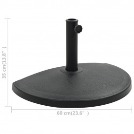 vidaXL Suport umbrelă de soare, negru, 15 kg, polirășină, semi-rotund - Img 6
