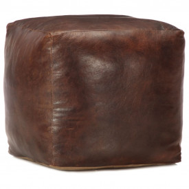 vidaXL Taburet maro închis 40x40x40 cm piele naturală de capră