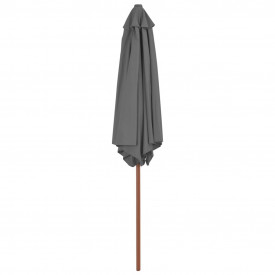 vidaXL Umbrelă de soare de exterior, stâlp din lemn, antracit, 270 cm - Img 3