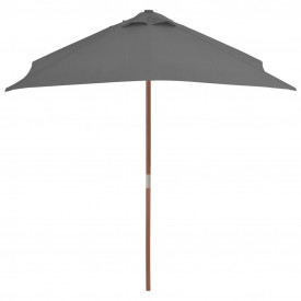 vidaXL Umbrelă de soare, exterior, stâlp lemn, 150x200 cm, antracit - Img 3
