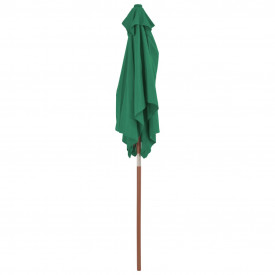 vidaXL Umbrelă de soare, exterior, stâlp lemn, 150x200 cm, verde - Img 5