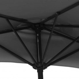 vidaXL Umbrelă de soare semicerc tijă aluminiu antracit 300x150 cm - Img 6