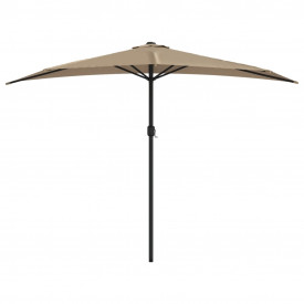 vidaXL Umbrelă de soare semicerc tijă aluminiu gri taupe 300x150 cm - Img 3