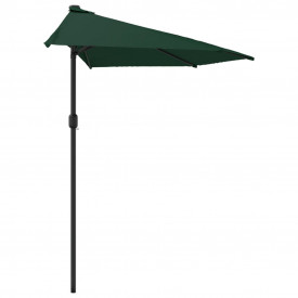vidaXL Umbrelă de soare, semicerc, tijă aluminiu, verde, 300x150 cm - Img 4
