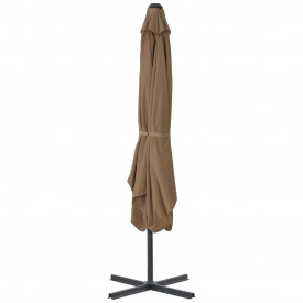 vidaXL Umbrelă soare de exterior, stâlp oțel, gri taupe, 250 x 250 cm - Img 4