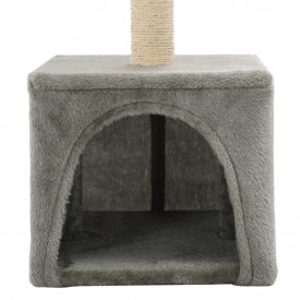 Ansamblu pentru pisici, stâlp cu funie de sisal, 55 cm, gri - Img 6