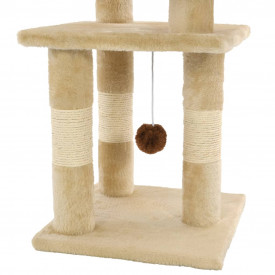 Ansamblu pentru pisici, stâlpi cu funie de sisal, 65 cm, bej - Img 5