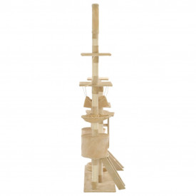 Ansamblu pentru pisici stâlpi din funie de sisal 230-250 cm bej - Img 3