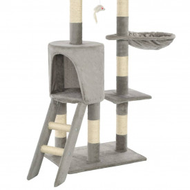 Ansamblu pisici cu stâlpi din funie de sisal, 138 cm, gri - Img 8