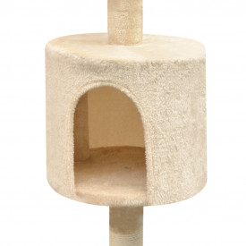 Ansamblu pisici, stâlpi cu funie de sisal, 125 cm, bej - Img 3