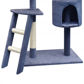 Ansamblu pisici, stâlpi cu funie sisal, 150 cm, albastru închis - Img 3