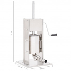 Aparat de umplut cârnați manual, argintiu, 3 L, oțel inoxidabil - Img 7