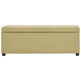 Bancă cu compartiment de depozitare, verde, 116 cm, poliester - Img 2