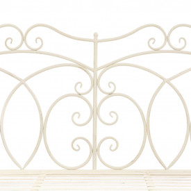 Bancă de grădină, alb vintage, 104 cm, fier - Img 4