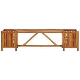 Bancă de grădină cu 2 jardiniere, 150x30x40 cm, lemn de acacia