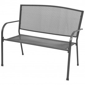 Bancă de grădină cu cotiere, plasă de oțel, 108x60x88 cm