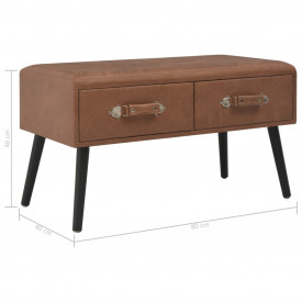 Banchetă cu sertare, 80 cm, maro închis, piele ecologică - Img 8