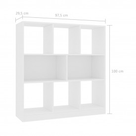 Bibliotecă, alb, 97,5 x 29,5 x 100 cm, PAL - Img 6