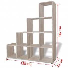 Bibliotecă/etajeră în trepte, 142 cm, stejar - Img 7