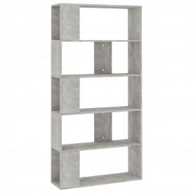 Bibliotecă/Separator cameră, gri beton, 80 x 24 x 159 cm, PAL - Img 2