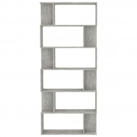 Bibliotecă/Separator cameră, gri beton, 80 x 24 x 192 cm, PAL - Img 5