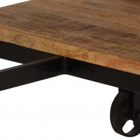 Birou cu scaun pliabil, lemn masiv de mango, 115 x 50 x 76 cm - Img 7