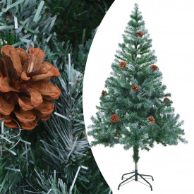 Brad de Crăciun artifcial cu conuri 150 cm