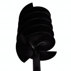 Burghiu manual cu mâner 150 mm cu 3 spirale, Negru - Img 5