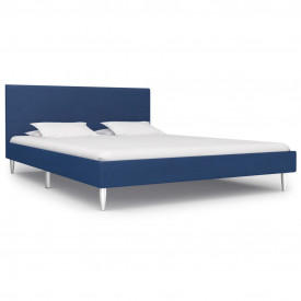 Cadru de pat, albastru, 160 x 200 cm, material textil