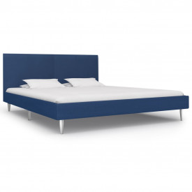 Cadru de pat, albastru, 180 x 200 cm, material textil