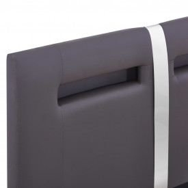 Cadru de pat cu LED, gri, 90 x 200 cm, piele artificială - Img 6