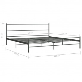 Cadru de pat, gri, 180 x 200 cm, metal - Img 7