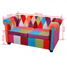 Canapea Chesterfield cu 2 locuri din material textil - Img 5