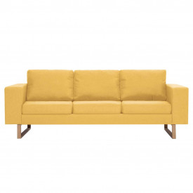 Canapea cu 3 locuri, galben, material textil - Img 3