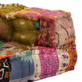 Canapea modulară cu 2 locuri, brațe, material textil, patchwork - Img 7