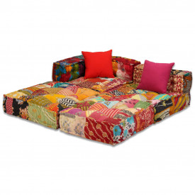 Canapea modulară cu 3 locuri Textil, Model Petice - Img 4